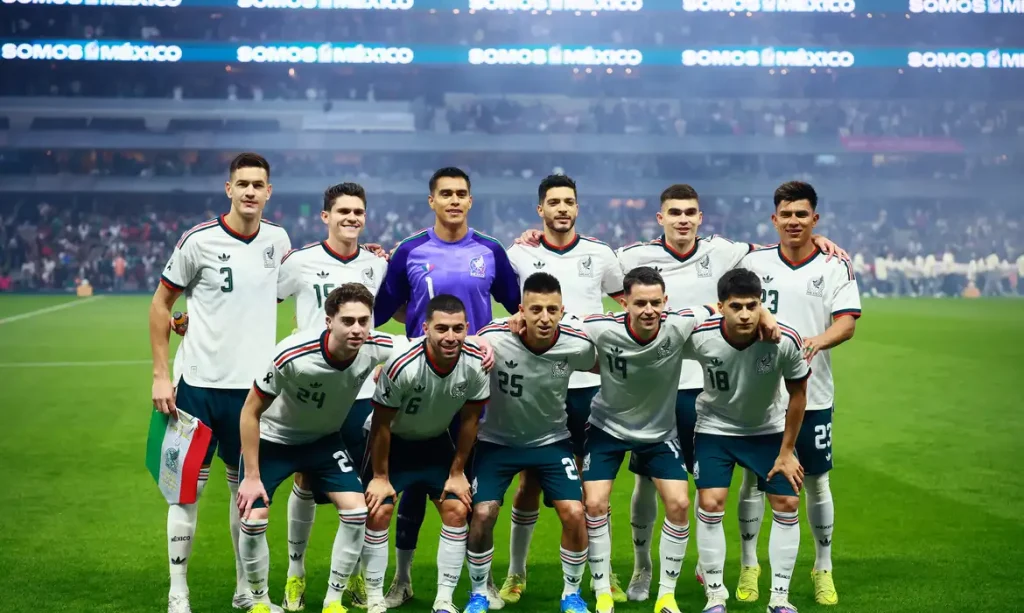 Soccer Football - International Friendly - Mexico v Portugal - Estadio Ciudad de Mexico, Mexico City, Mexico - March 28, 2026
Mexico players pose for a team group photo before the match REUTERS/Eloisa Sanchez