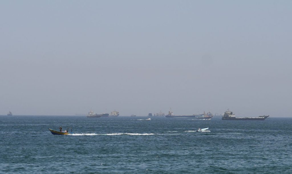 Ships and boats in the Strait of Hormuz, Musandam, Oman, May 4, 2026. REUTERS/Stringer