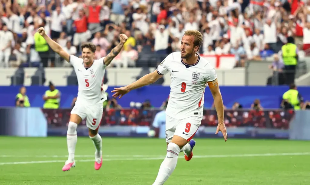 Soccer Football - FIFA World Cup 2026 - Group L - England v Croatia - Dallas Stadium, Arlington, Texas, U.S. - June 17, 2026 England's Harry Kane celebrates scoring their second goal REUTERS/Hannah Mckay