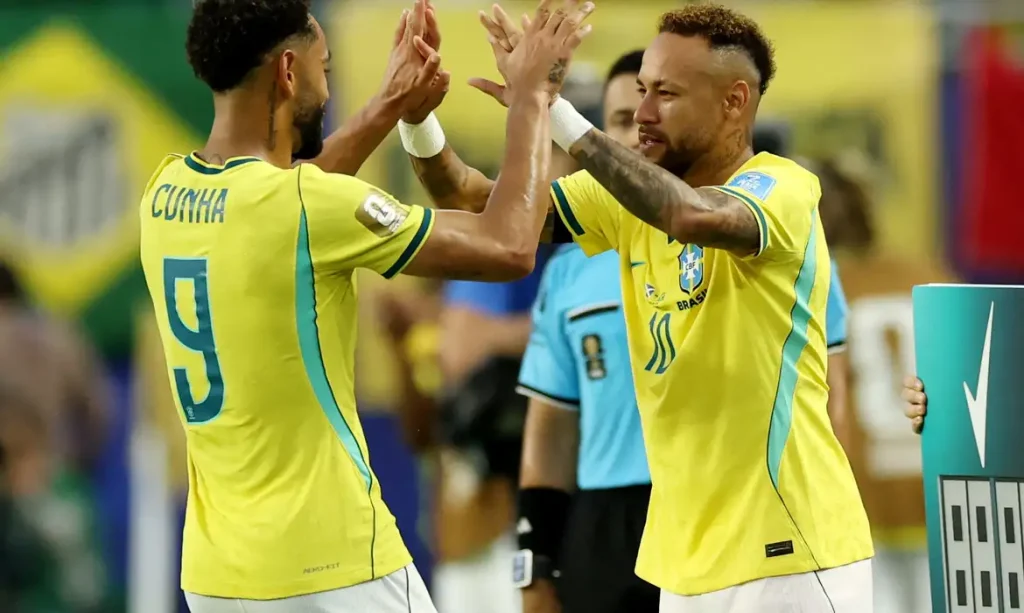 Soccer Football - FIFA World Cup 2026 - Group C - Scotland v Brazil - Miami Stadium, Miami Gardens, Florida, U.S. - June 24, 2026 Brazil's Neymar Jr. comes on as a substitute to replace Matheus Cunha REUTERS/Paul Childs