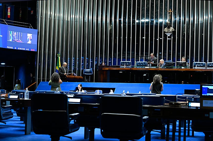 Mesa: 
1º suplente da Mesa do Senado Federal, senador Chico Rodrigues (PSB-RR) conduz sessão.
secretário-geral adjunto da Mesa do Senado Federal, José Roberto Leite de Matos.