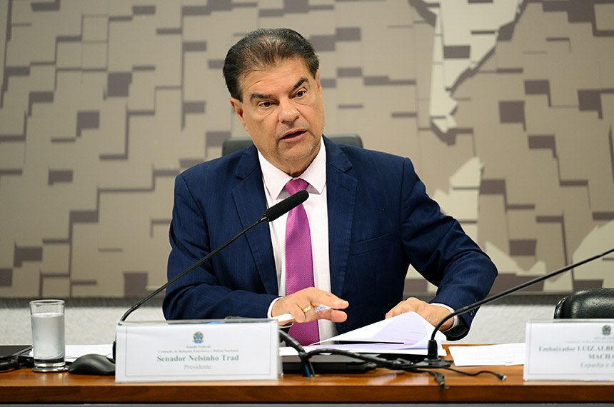 Presidente da CRE, senador Nelsinho Trad (PSD-MS) conduz sabatina.