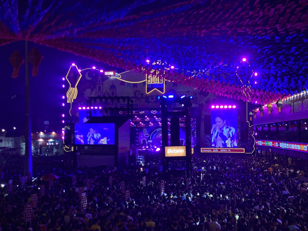 Parque do Povo mais uma noite lotado no São João 2026 de Campina Grande — Foto: Maria Eduarda Batista/g1
