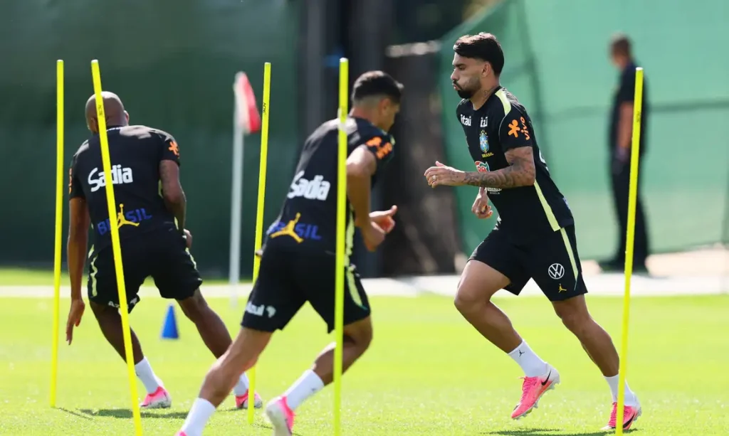 Soccer Football - FIFA World Cup 2026 - Brazil Training - Columbia Park Training Facility, Morristown, New Jersey, U.S. - June 15, 2026 Brazil's Lucas Paqueta during training IMAGN IMAGES via Reuters/Caean Couto