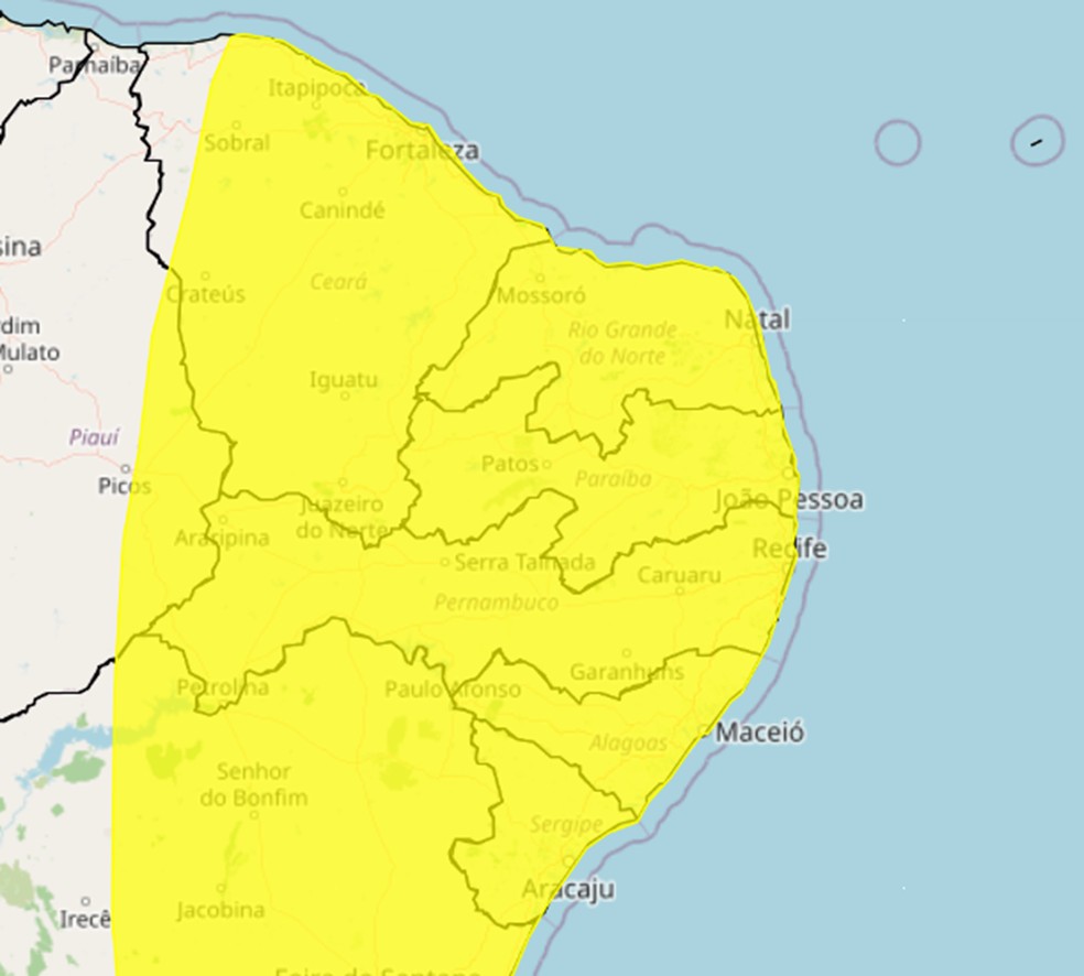 Alerta de vendaval do Inmet — Foto: Divulgação/Inmet