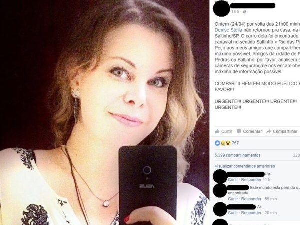 Mulher de 31 anos desaparecida em Saltinho mobilizou amigos nas redes sociais (Foto: Reprodução/Facebook)