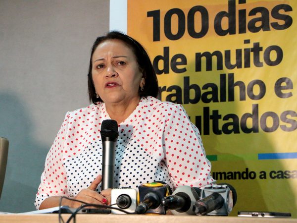 Fátima Bezerra apresentou no auditório da Governadoria, o balanço dos 100 primeiros dias da Administração Pública Estadual — Foto: Demis Roussos