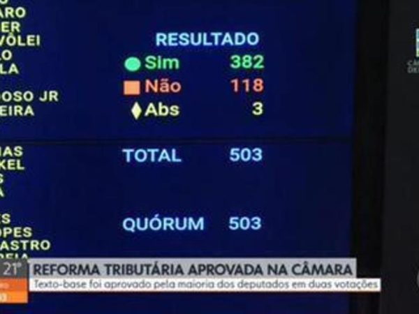 Em segundo turno, foram 375 votos a 113 a favor da PEC e três abstenções. — Foto: Reprodução/TV Globo