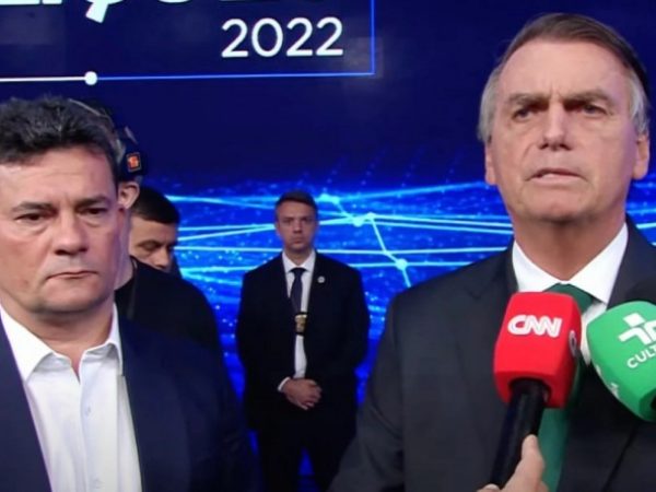 Sérgio Moro acompanhou Bolsonaro no debate da Band - FOTO: Reprodução