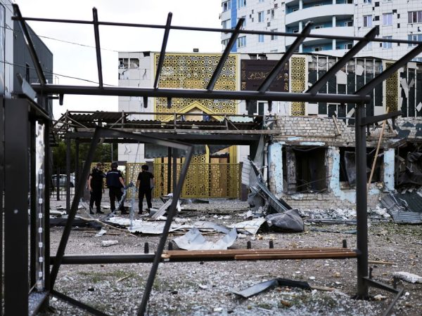 Instalações em Kharkiv, Ucrânia, destruídas por ataque militar russo