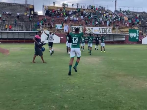 O acesso veio após a vitória por 1 a 0 diante da equipe do Mossoró, no Barretão. O gol foi marcado por Piauí. — Foto: Reprodução