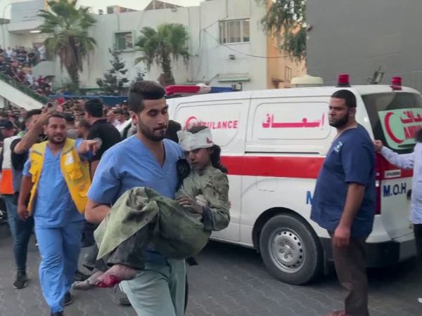 Injured arrive at Gaza hospital, following Israeli strikes