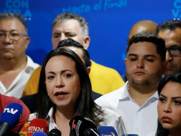 Venezuela. 23-03-2024 Líder da oposição venezuelana Maria Corina Machado  REUTERS/Gaby Oraa.