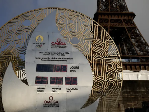 relógio, jogos olímpicos, torre Eiffel