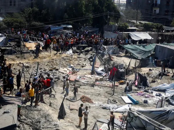 Palestina- 13/07/2024 Acampamento na área de Al-Mawasi em Khan Younis, Gaza, após ataque israelense Pelo menos 71 palestinos morrem, dizem autoridades de Gaza, em ataque de Israel contra chefe militar do Hamas
13/07/2024
REUTERS/Mohammed Salem