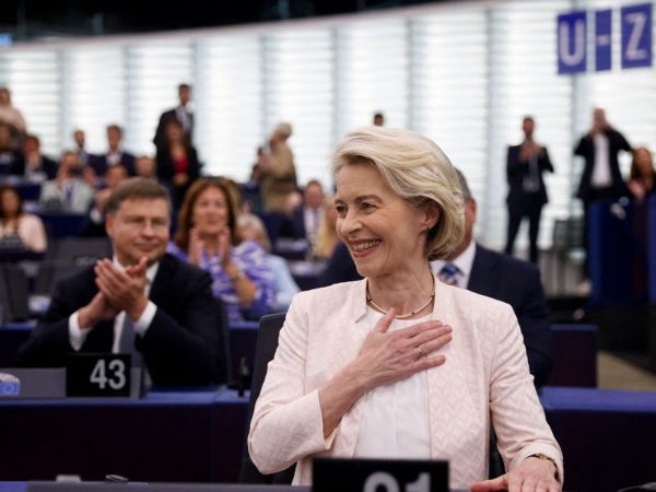 Ursula von der Leyen no Parlamento Europeu
 18/7/2024   REUTERS/Johanna Geron