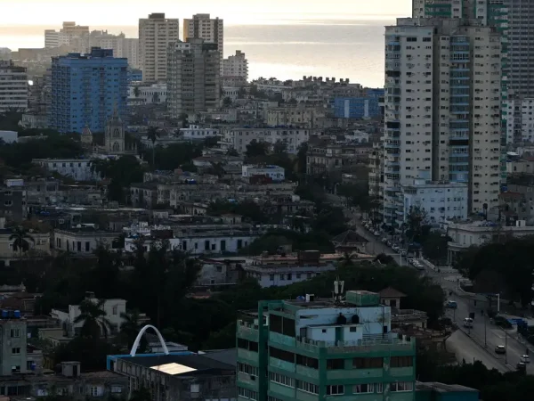 Solar panels are installed on the roof of a building housing the Board of Trustees of the House of the Hebrew Community of Cuba, as Cubans grapple with an ongoing energy crisis exacerbated by fuel shortages, Havana, Cuba February 19, 2026. REUTERS/Norlys Perez