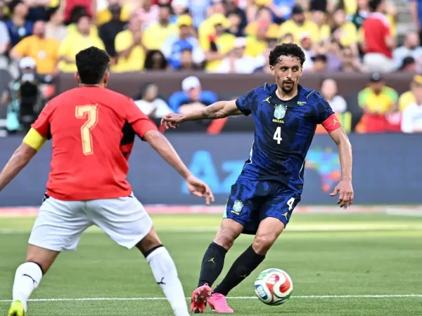 Soccer Football - International Friendly - Brazil v Egypt - Huntington Bank Field, Cleveland, Ohio, U.S. - June 6, 2026 Brazil's Marquinhos in action IMAGN IMAGES via Reuters/Ken Blaze