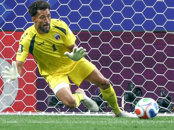 Soccer Football - FIFA World Cup 2026 - Group H - Spain v Cape Verde - Atlanta Stadium, Atlanta, Georgia, U.S. - June 15, 2026
Cape Verde's Vozinha in action as he makes a save IMAGN IMAGES via Reuters/Brett Davis