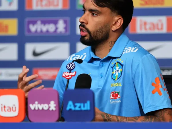 Soccer Football - FIFA World Cup 2026 - Brazil Press Conference - Columbia Park Training Facility, Morristown, New Jersey, U.S. - June 21, 2026
Brazil's Lucas Paqueta during the press conference IMAGN IMAGES via Reuters/Caean Couto