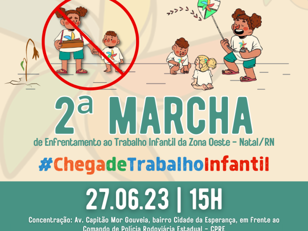A marcha faz parte do calendário de ações para o mês de combate ao trabalho infantil. — Foto: Divulgação