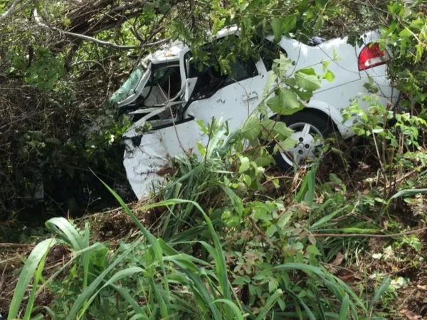O veículo foi encontrado às margens da rodovia federal. — Foto: Cedida