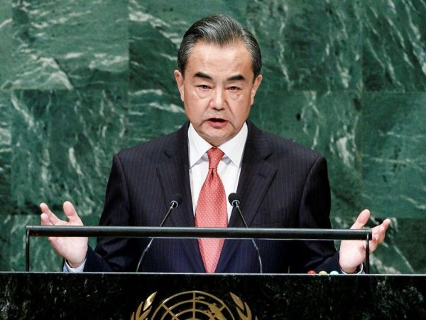 Ministro de Relações Exteriores chinês, Wang Yi, discursa durante a Assembleia Geral das Nações Unidas