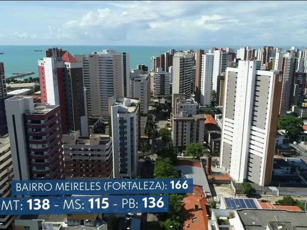 Meireles, o bairro onde o novo coronavírus começou a circular, tem 166 casos da doença. — Foto: Reprodução/TV Globo