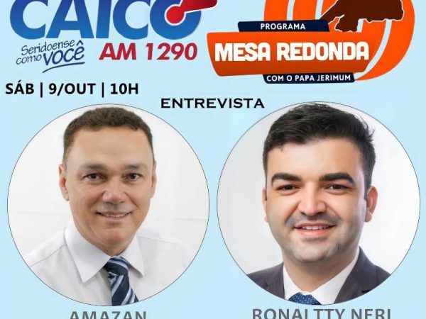 Amazan e Ronaltty concederão entrevista aos radialistas Max Flávio e Jarles Cavalcanti. — Foto: Divulgação