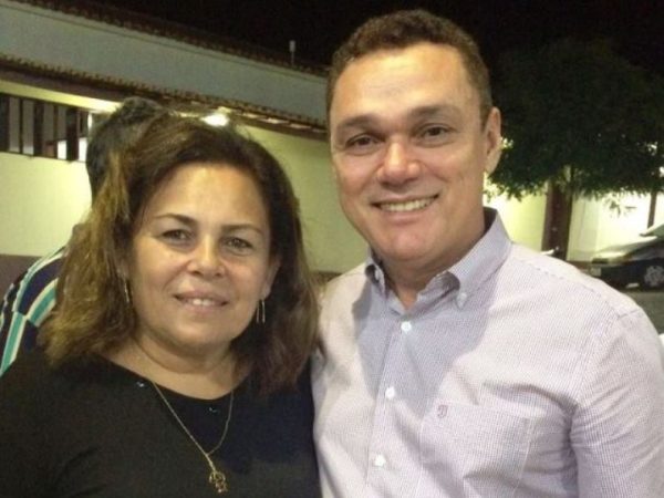 Vice-prefeita Aninha de Ozires e o prefeito de Jardim do Seridó, Amazan Silva — Foto: Reprodução