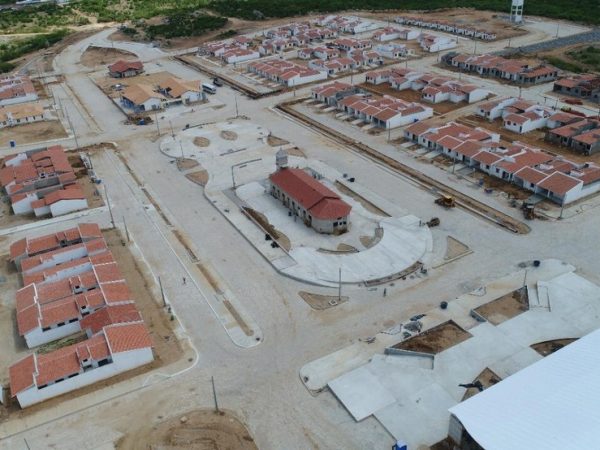 As obras físicas da parede do reservatório já estão com 90% executadas e da Nova Barra de Santana 87%. — Foto: Divulgação