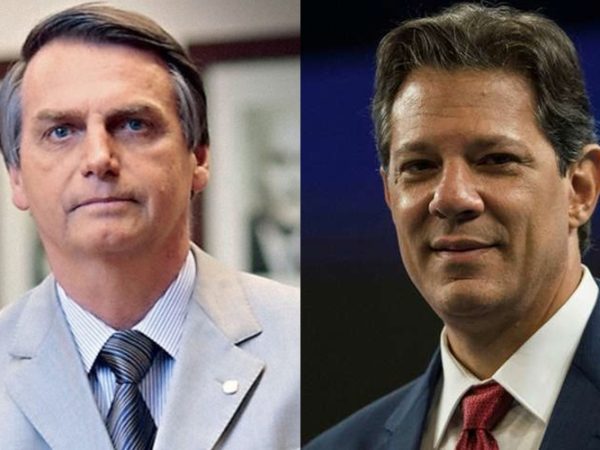 Jair Bolsonaro (PSL) e Fernando Haddad (PT) (Foto: Reprodução)