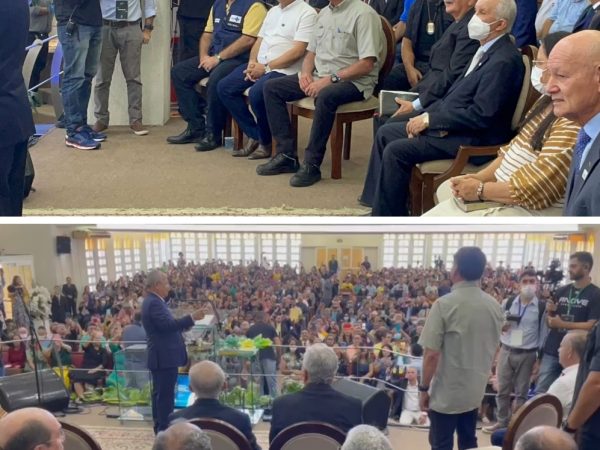 A comitiva do presidente Bolsonaro foi recebida pelo ex-ministro Rogério Marinho. — Foto: Divulgação