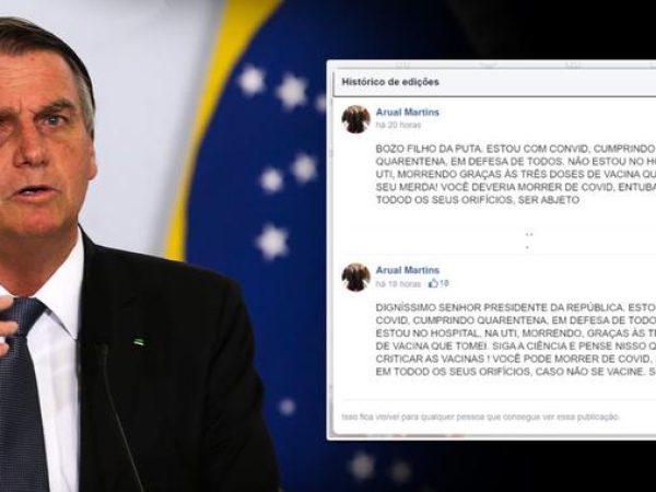 Inicialmente, o promotor chamou Bolsonaro de “filho da puta” e “seu merda”. — Foto: Redes Sociais/Reprodução
