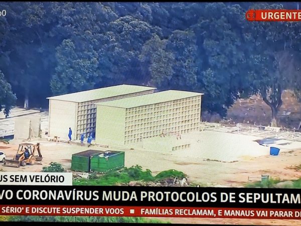 Construção de 800 gavetas no Cemitério do Caju no Rio de janeiro para atender demanda — Foto: Reprodução/GloboNews