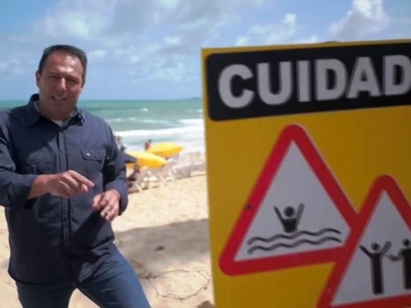 O repórter Maurício Ferraz acompanha, de perto, a situação em Natal (Reprodução/TV Globo)