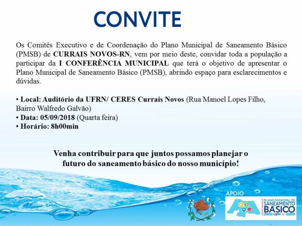 Convite Conferência Plano Municipal de Saneamento