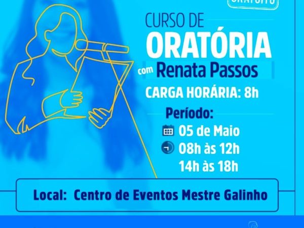 Com carga-horária de 08 horas, o curso será realizado no Auditório Mestre Galinho. — Foto: Divulgação