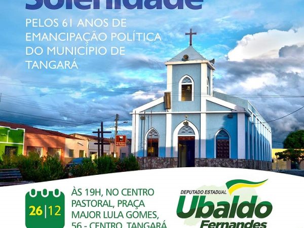 A solenidade será no Centro Pastoral que fica na Praça Major Lula Gomes, n° 56, no Centro de Tangará. — Foto: Divulgação