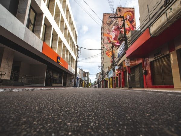 Fortaleza teve ruas vazias durante o auge do lockdown. — Foto: Thiago Gadelha/Sistema Verdes Mares
