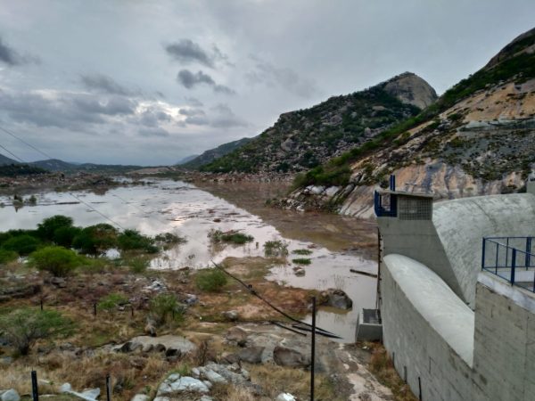 Açude Marechal Dutra, o Gargalheiras recebeu as primeiras águas de 2020 — Foto: © Reprodução/Redes Sociais