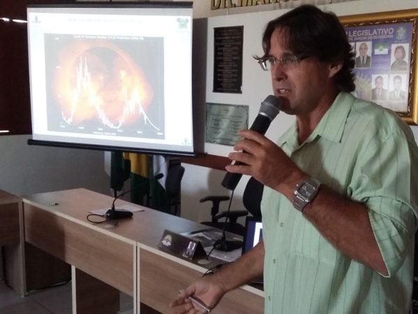 Meteorologia da EMPARN, Gilmar Bristot na palestra Condições de Chuvas - Foto: Josimário Nunes/Blog A Fonte