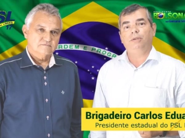Deputado federal eleito general Girão e o presidente estadual do PSL, brigadeiro Carlos Eduardo (Foto: Reprodução)