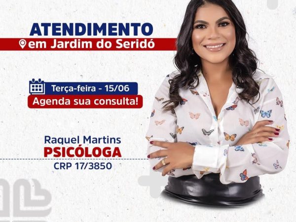 A psicóloga clínica Dra. Raquel Martins atenderá amanhã na ClinCordis em Jardim do Seridó. — Foto: Divulgação
