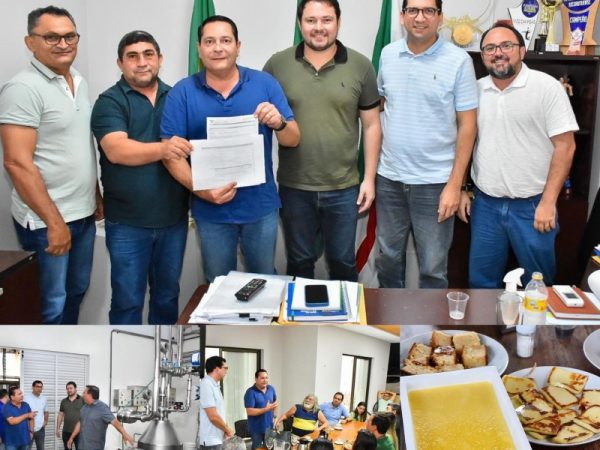 Ezequiel Ferreira foi recebido no gabinete do prefeito de Jucurutu, Iogo Queiroz. — Foto: Assessoria de Comunicação