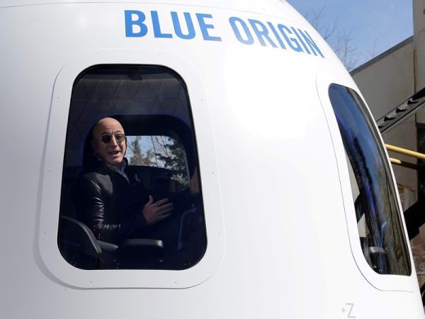 A cápsula New Shepard, da Blue Origin, fará o seu primeiro voo tripulado no dia 20 de julho —  Foto: Isaiah J. Downing/Reuters