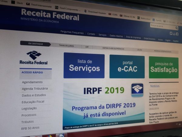 Receita Federal registrou o recebimento de 326.625 declarações do Imposto de Renda 2019 no RN — Foto: Fernanda Zauli/G1