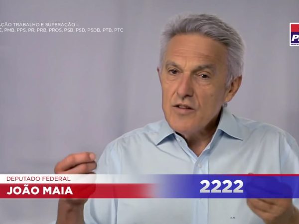 João Maia durante sua participação na Propaganda Eleitoral Gratuita na televisão (Foto: Reprodução/Propaganda Eleitoral)