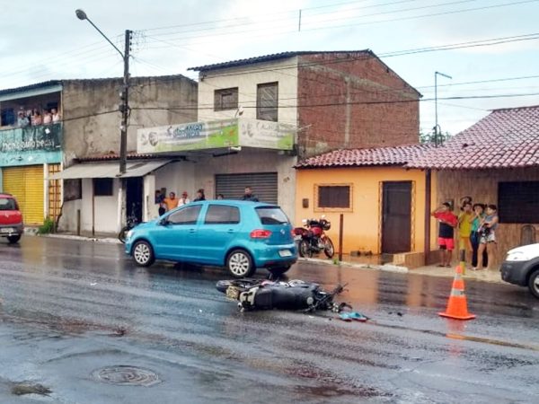 Motociclista não resistiu ao impacto da batida — Foto: Ediana Miralha/Inter TV Cabugi