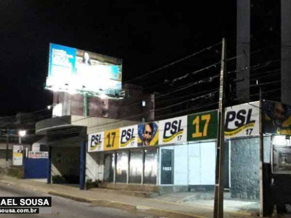 Sede estadual do Partido Social Liberal (PSL), localizada na Avenida Salgado Filho em Natal (Foto: Ismael Souza)